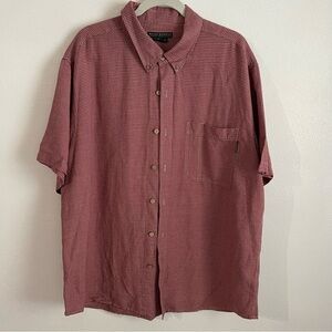 ROYAL ROBBINS men’s Short Sleeve Button Down Shirt Size XL red